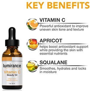 Lumirance AntiAging Vitamin C Beauty Oil for Face Increase Collagen Production Promote Even Complexion Healthy Glow Inte
