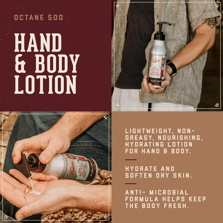 1821 Man Made Octane 500 Sweet Tobacco Hand Body Lotion 16 fl oz