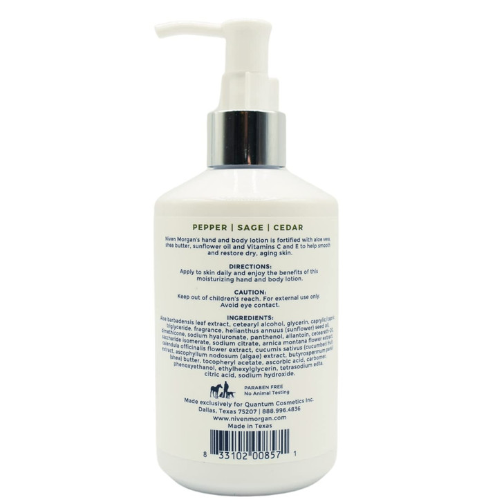 Niven Morgan Pepper Sage and Cedar Hand and Body Lotion 105 fl oz 310 ml