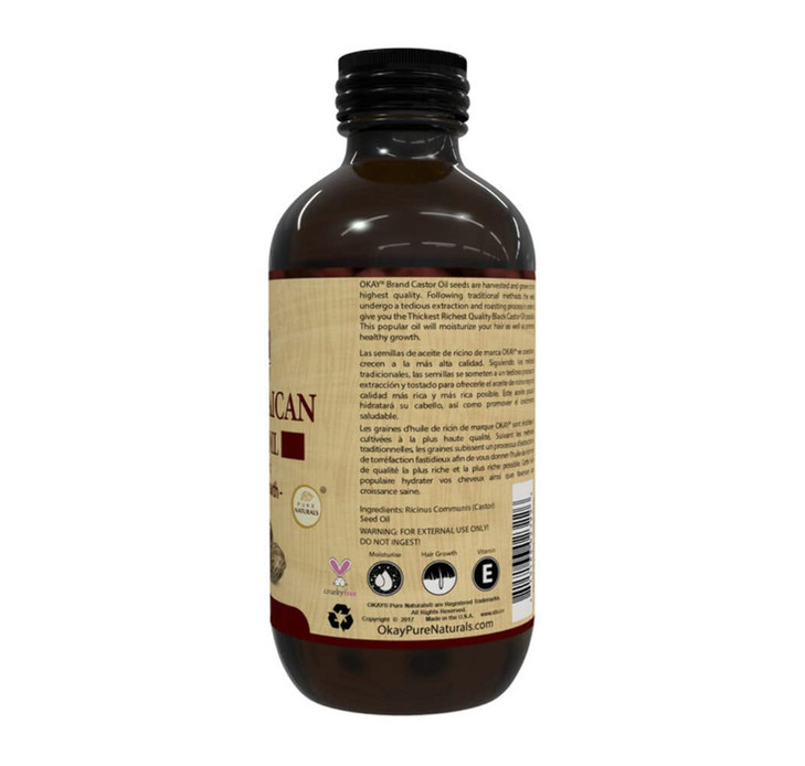 Black Jamaican Castor Oil Original Dark by Okay for Unisex 4 oz Oil