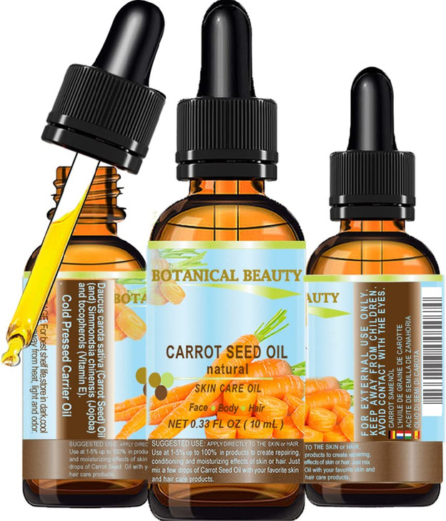 CARROT SEED OIL 100 Natural Cold Pressed Carrier Oil 033 Floz 10 ml Skin Body Hair and Lip Care One of the best oils to