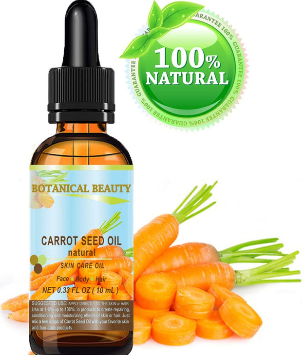 CARROT SEED OIL 100 Natural Cold Pressed Carrier Oil 033 Floz 10 ml Skin Body Hair and Lip Care One of the best oils to