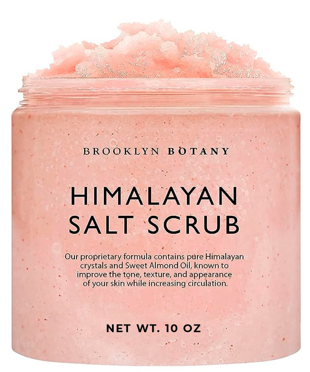 Brooklyn Botany Himalayan Salt Body Scrub Moisturizing and Exfoliating Body Face Hand Foot Scrub Fights Stretch Marks Fi