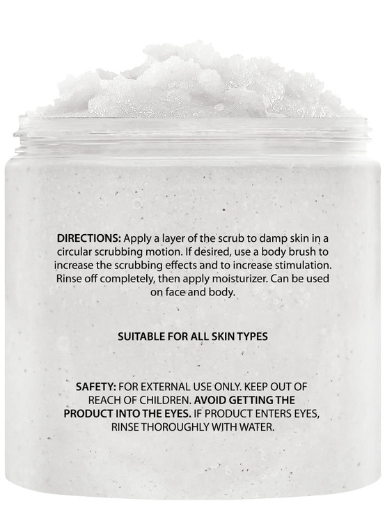 Brooklyn Botany Coconut Milk Body Scrub Moisturizing and Exfoliating Body Face Hand Foot Scrub Fights Stretch Marks Fine