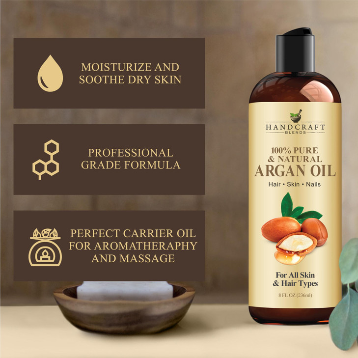 Handcraft Blends Organic Castor Oil 12 Fl Oz 100 Pure and Natural Premium Grade Carrier Oil Hair Eyelashes and Eyebrows