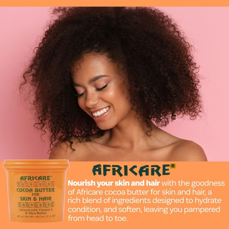 COCOCARE Africare Cocoa Butter 105 Oz for Skin and Hair Enriched With Vitamin E and Shea Butter