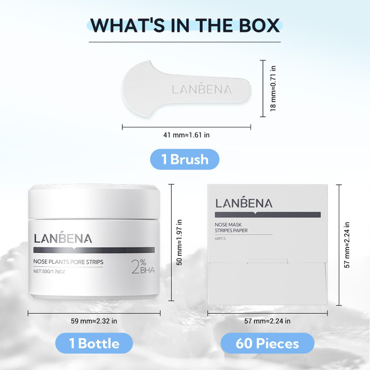 LANBENA Nose Strips for Blackheads 176 Oz 100 pcs Nose Plants Pore Strips Blackhead Remover Mask NOTE Place Bottle in Bo