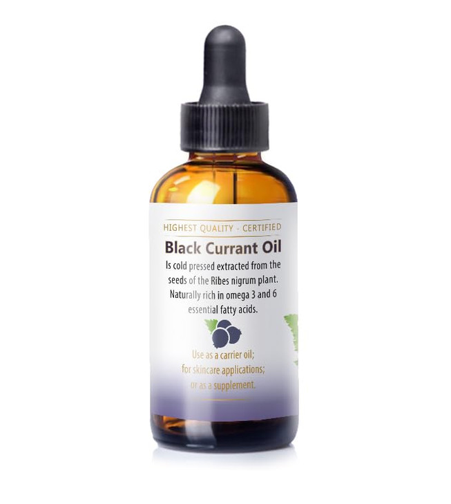 Nuvia Organics Black Currant Oil 100 All Natural Cold Pressed Naturally Rich in Omega 3 and 6 Essential Fatty Acids 1oz