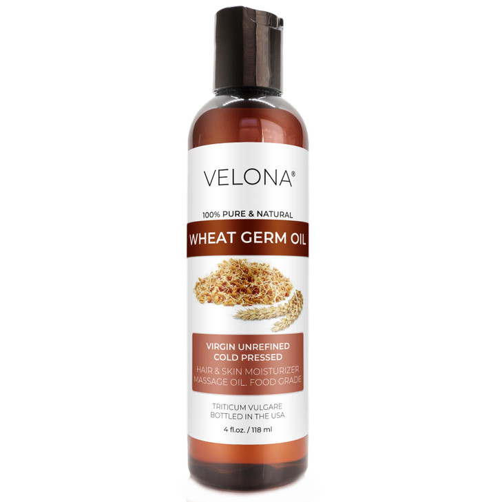 velona Wheat Germ Oil USP Grade 4 fl oz 100 Pure and Natural Carrier Oil Unrefined Cold Pressed Cooking Face Hair Body S