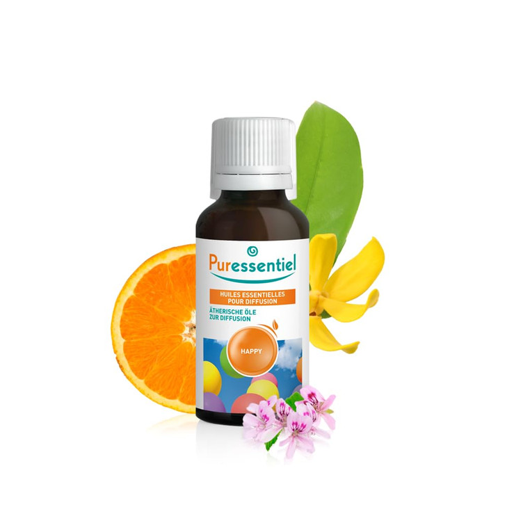 Puressentiel Essential Oils for Diffusion Happy Blend Aromatherapy Therapeutic Gentle Sweet Scented Oil Pure Natural and