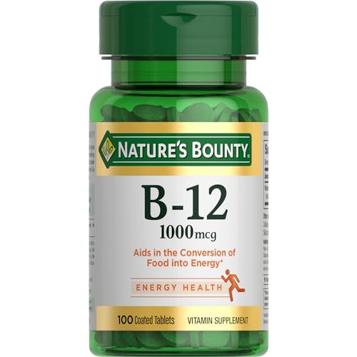 Vitamin B12 by Nature's Bounty, Vitamin Supplement, Supports Energy Metabolism and Nervous System Health, 1000mcg, 100 Tablets
