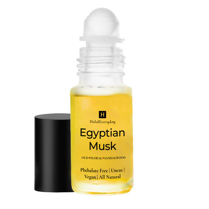 Egyptian Musk Body Oil 1 oz Glass RollOn Bottle AlcoholFree DPGFree Perfume Oil for Body Hair Skin by Halal Everyday