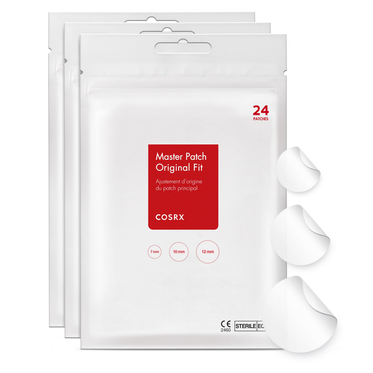 COSRX Acne Pimple Patch Absorbing Hydrocolloid Original 3 Size Patches for Blemishes and Zits Cover Spot Stickers for Fa