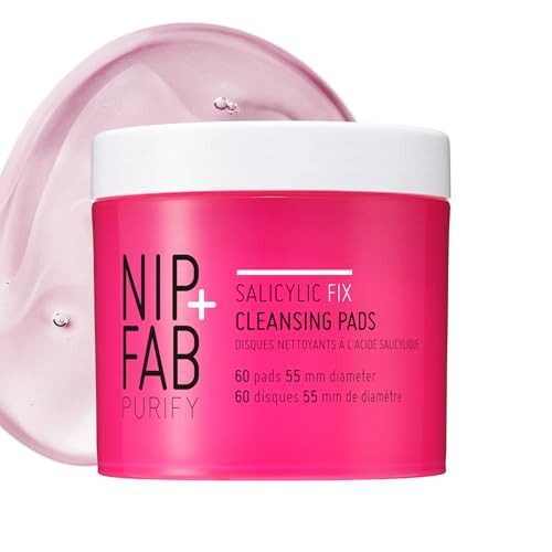 Nip Fab Salicyclic Fix Night Pads for Face with Hyaluronic Acid Exfoliating Facial Pad BHA Exfoliant for Skin Hydration