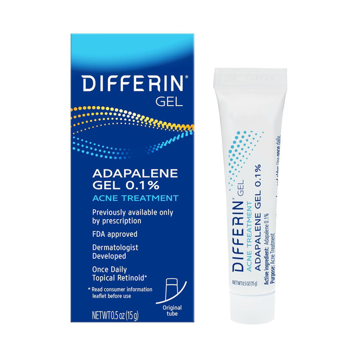 Differin Acne Treatment Gel 30 Day Supply Retinoid Treatment for Face with 01 Adapalene Gentle Skin Care for Acne Prone