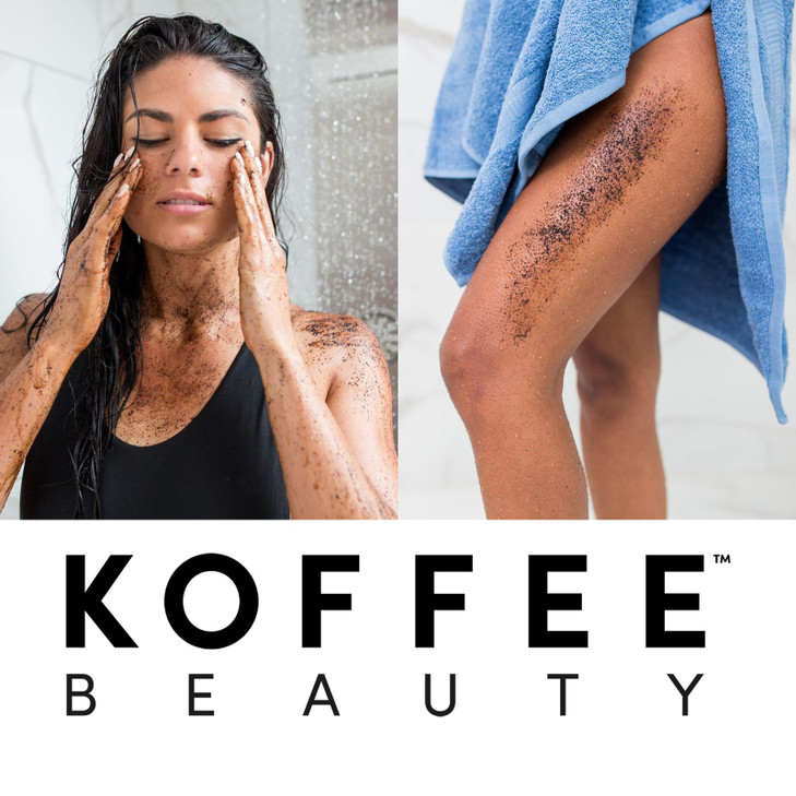 Koffee Beauty Aloe and Green Tea Coffee Scrub 4 oz Organic Exfoliating Body Scrub Face Exfoliator with Soothing Hydratin