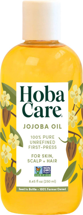 HobaCare Jojoba Oil for Hair Skin Face Body Scalp Nails Beard Care Massage 100 Pure Unrefined Natural Carrier Oil Moistu