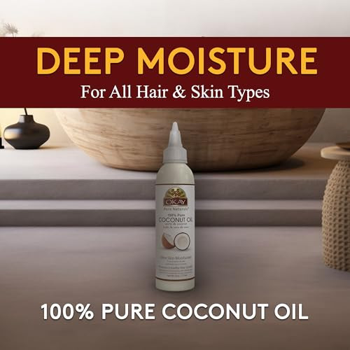 OKAY 100 Pure Coconut Oil for Hair Skin Coconut Oil for Women Men Perfect for Body Face for Massage Moisturizer Natural