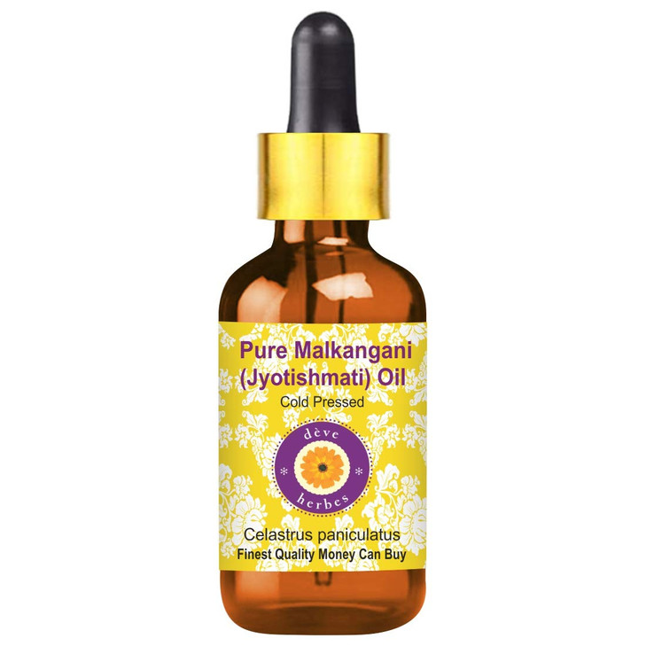 dve herbes Jyotishmati Oil Celastrus paniculatus with Glass Dropper Cold Pressed Pure Natural for Diluting Essential Oil