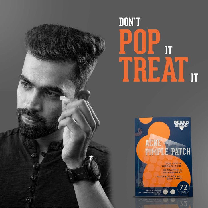 Beardhood Acne Pimple Patch 72 Hydrocolloid Waterproof Patches For Active Surface Acne Absorbs Pimple Overnight Reduces