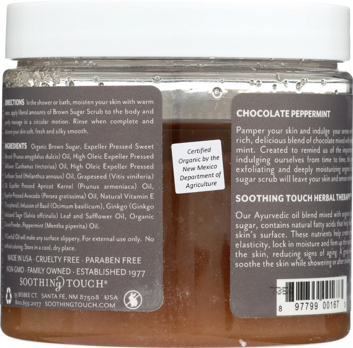Soothing Touch Brown Sugar Scrub Chocolate Peppermint 16 Oz