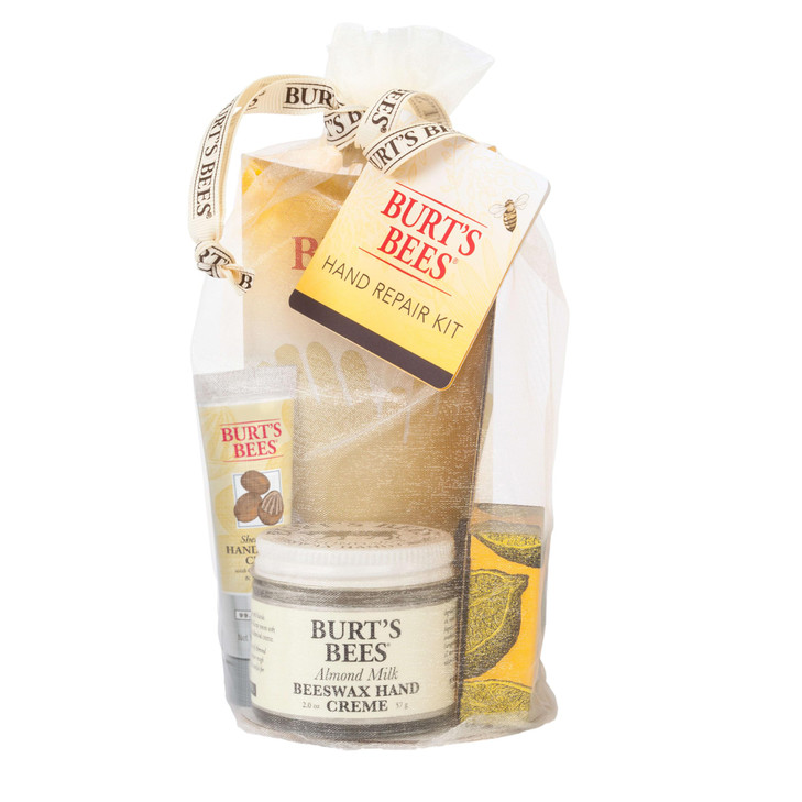 Burts Bees Gifts Ideas Hand Repair Set 3 Hand Creams plus Gloves Almond Milk Lemon Butter Cuticle Cream Shea Butter Repa