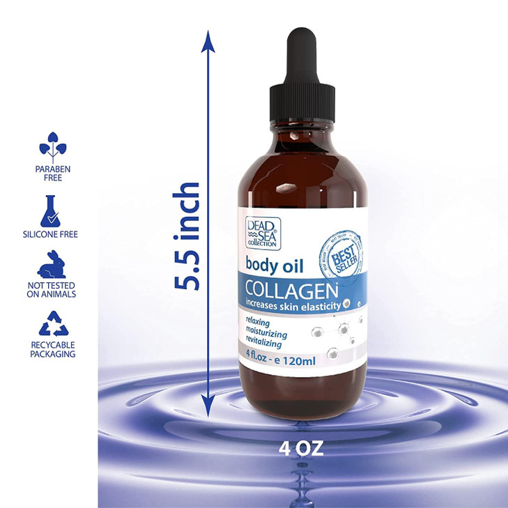 Dead Sea Collection Body Oil for Dry Skin Collagen Vitamin E Moisturizing Nourishing AntiAging Skin Elasticity Support f