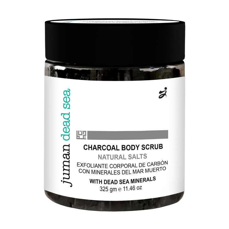 Juman Dead Sea Minerals Activated Charcoal Body Scrub with Chamomile Extract Detoxifies and Renews Skin SlS Paraben Free
