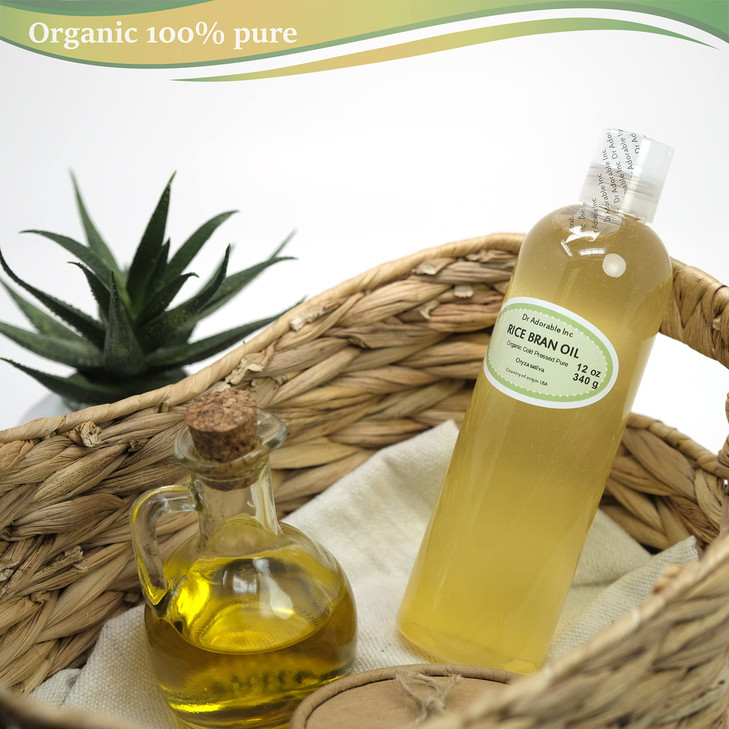 Dr Adorable 12 oz Rice Bran Oil 100 Pure Natural Premium Organic Cold Pressed