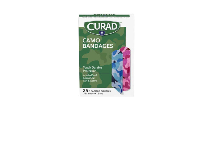 Curad Camouflage Pink and Blue Fabric Bandages, 25 Count (Pack of 6) online at globaldelivered