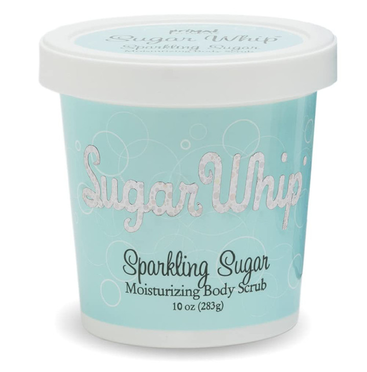 Primal Elements Sugar Scrub Exfoliating Sugar Whip Face and Body Cleanser Moisturizer Sparkling Sugar 10 oz Package