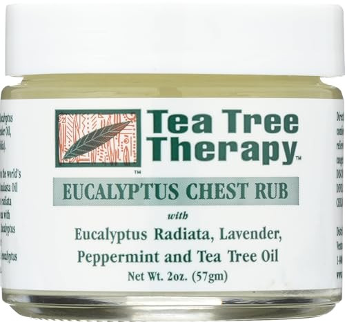 Tea Tree Therapy Eucalyptus Australian Chest Oil Lavender Peppermint and Tea Tree 2 Ounce80050
