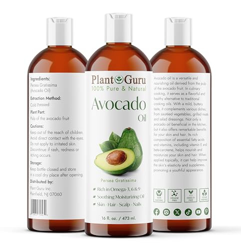 Avocado Oil 16 fl oz Cold Pressed 100 Pure Natural Carrier For Skin Face and Hair Growth Moisturizer Perfect For DYI Cre