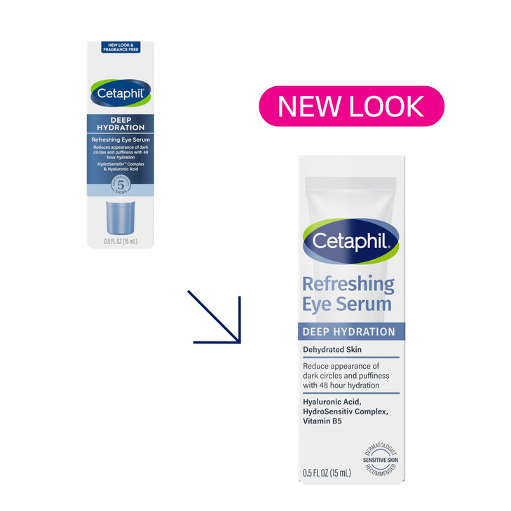 CETAPHIL Deep Hydration Refreshing Eye Serum 05 fl oz 48Hr Hydrating Under Eye Cream to Reduce the Appearance of Dark Ci