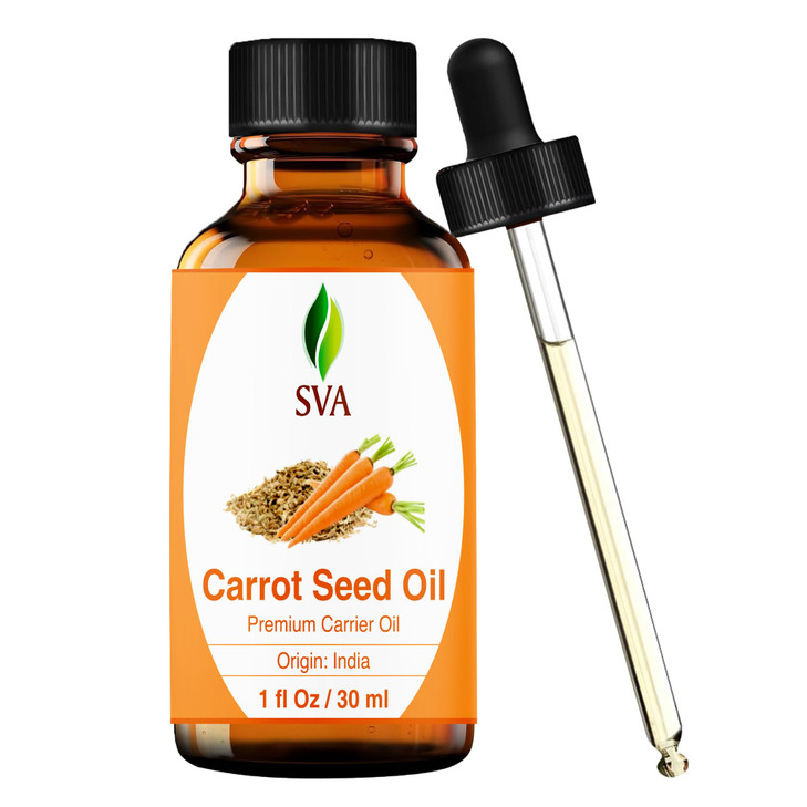 SVA Carrot Seed Oil 1 Fl Oz 100 Natural Cold Pressed Carrot Oil for Face Skin Care Hair Care Scalp Massage Body Massage