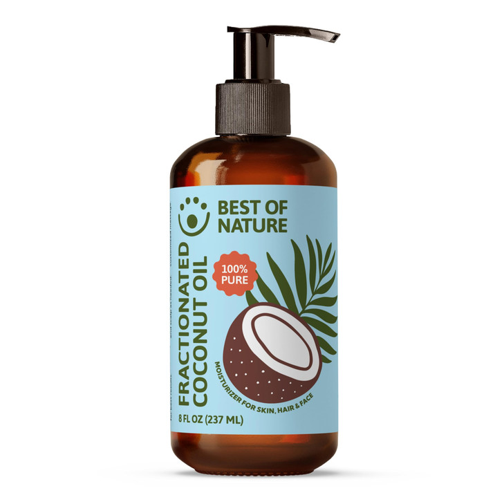 Best of Nature 100 Pure Fractionated Coconut Oil Natural Massage Oil Unscented Moisturizer for Men and Women for Skincar