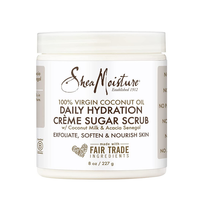 SheaMoisture Daily Hydration Crme Sugar Scrub Care for Dry Skin 100 Virgin Coconut Oil Acacia Senegal Exfoliating Scrub