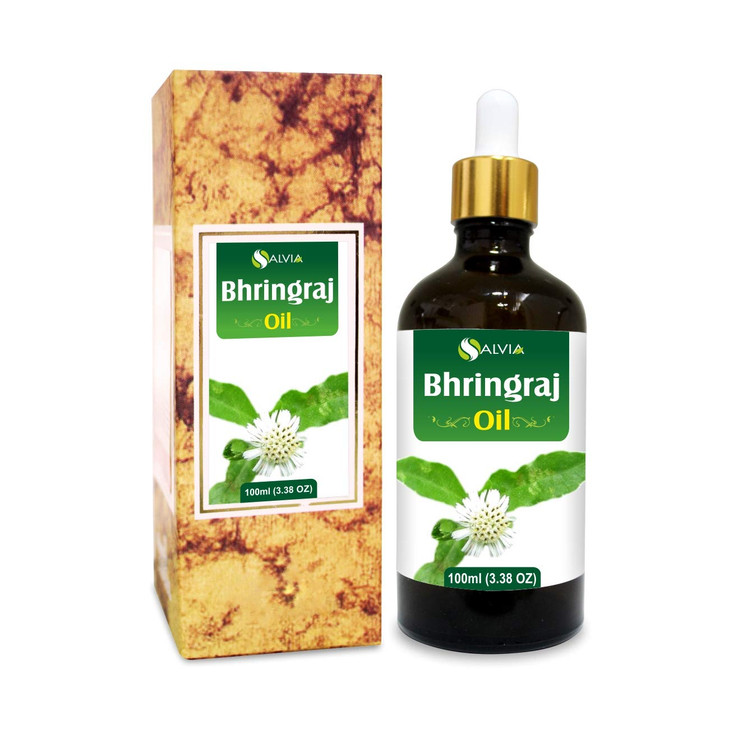 Salvia Bhringraj Oil Cosmetic Grade 100 ml 338 fl oz with dropper Nourishing Natural Oil for Scalp Hair Care DIY Formula