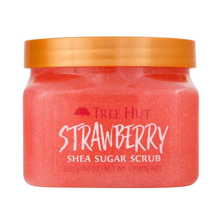 Tree Hut Strawberry Shea Sugar Scrub Exfoliating Hydrating Moisturizing Body Scrub with Shea Butter Nourishing Essential