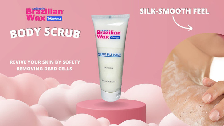 Authentic Brazilian Wax by Andreia Souffle Salt Scrub Body Exfoliating Scrub wLemon Peel Essential Oils Salt Scrub Rich