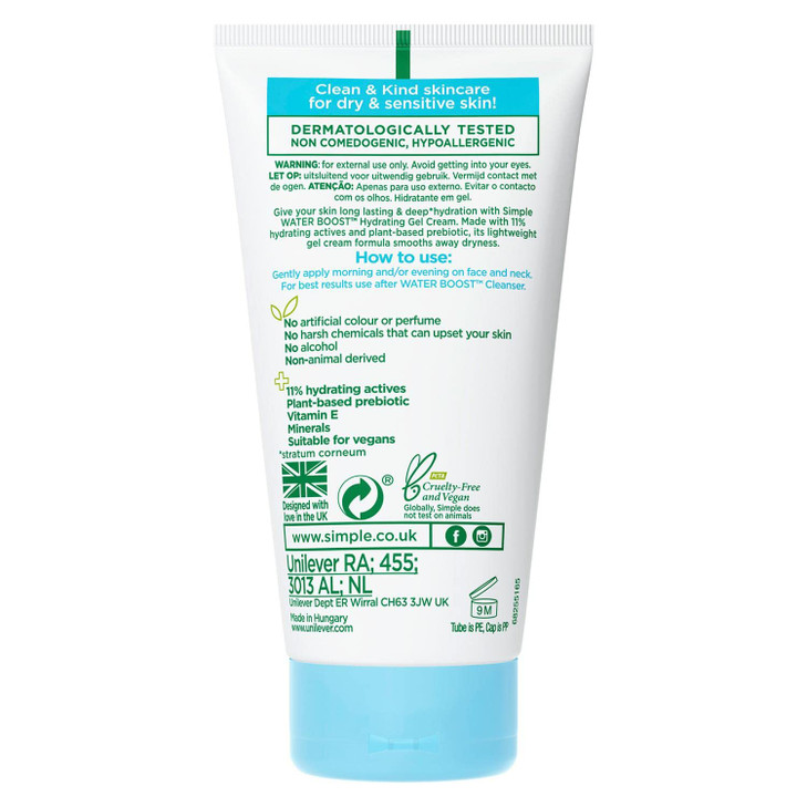 Simple Water Boost Hydrating Gel Cream Face Moisturizer 17 oz