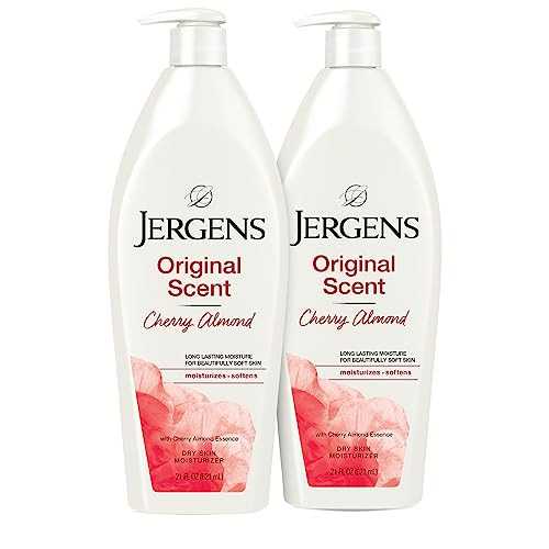 Jergens Moisturizing Lotion Long Lasting Hydrating Original Scent Dry Skin Moisturizing Body Lotion with Cherry Almond E