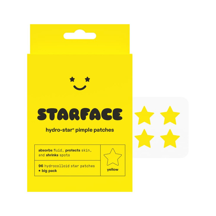 Starface HydroStar Yellow Pimple Patches BIG PACK Hydrocolloid Clinically Proven Spot Shrinking in 6 Hours Absorb Fluid