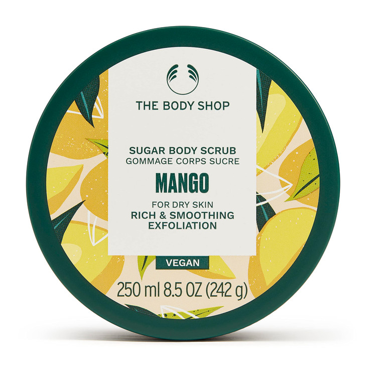 The Body Shop Mango Exfoliating Sugar Body Scrub Rich and Smoothing Exfoliation for Dry Skin Vegan 85 oz