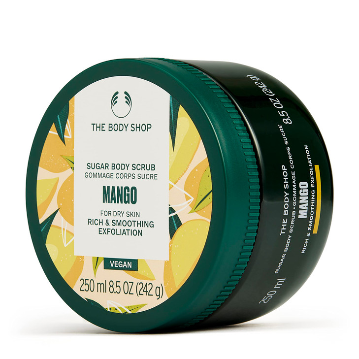The Body Shop Mango Exfoliating Sugar Body Scrub Rich and Smoothing Exfoliation for Dry Skin Vegan 85 oz