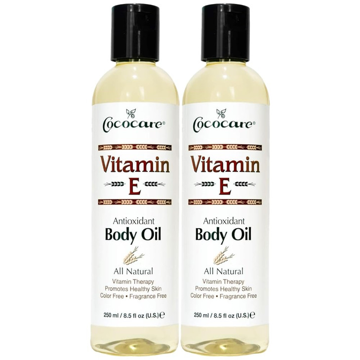 Cococare Natural Vitamin E Antioxidant Body Oil Vitamin Therapy for All Skin Types 85 fl oz Pack of 2