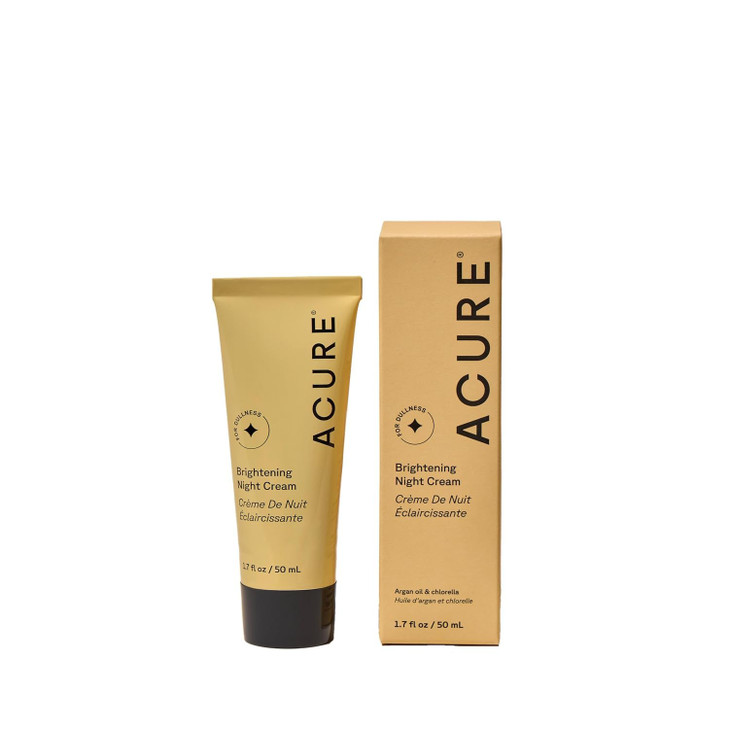 Acure Brightening Night Cream Radiance Boosting Night Face Cream for Women Men Hydrating Revitalizing Moisturizer for Un