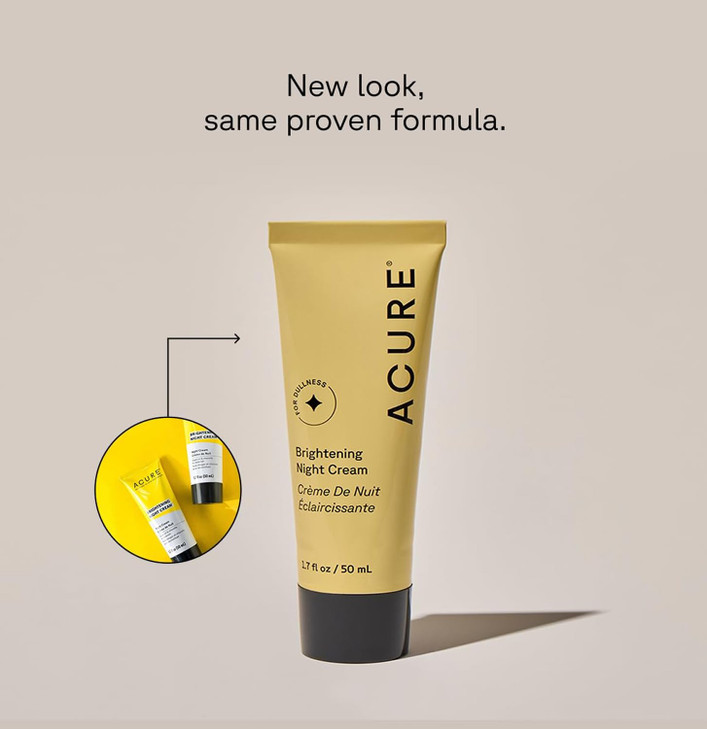 Acure Brightening Night Cream Radiance Boosting Night Face Cream for Women Men Hydrating Revitalizing Moisturizer for Un