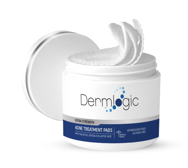 Acne Treatment Pads Contains Salicylic Glycolic Lactic Acid for Face Body Clears Away Clogged Pores Oily Skin Cystic Bre