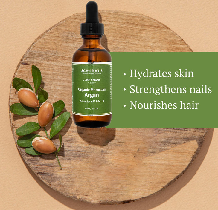 Scentuals Argan Beauty Oil Blend AllinOne Skin Hair Nail Care Pure Argan Oil Blend Apricot Oil Safflower Oil Vitamin E O